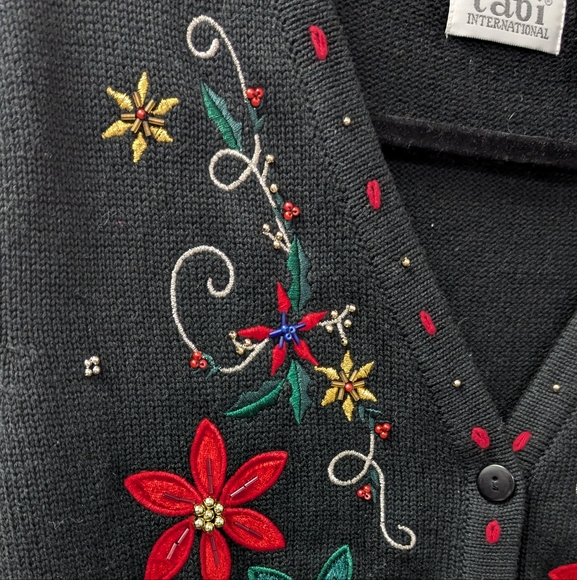 Tabi Vintage Cotton Xmas Vest - Size L - Picture 3 of 7